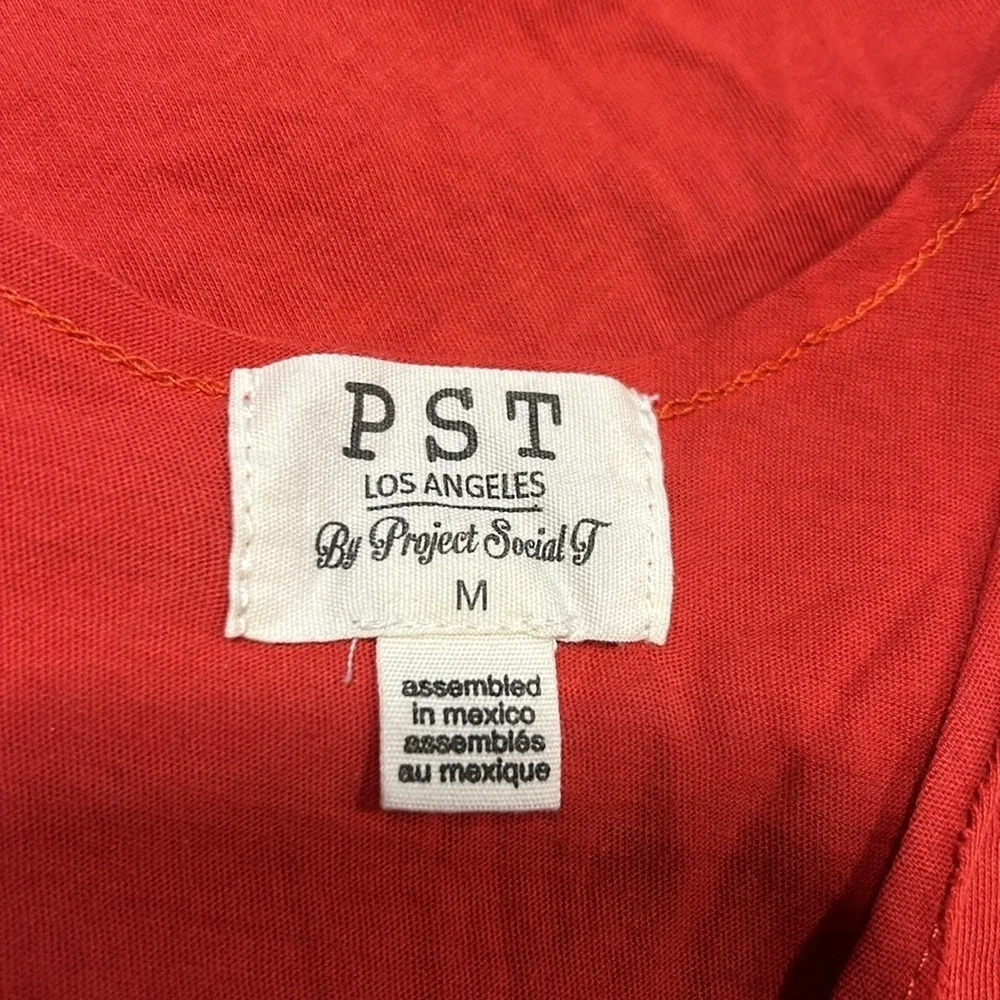 PST by Project Social T Women’s Vacation, Por Favor Red Cotton Tank Medium - Picture 7 of 8